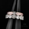 Westminster Double Layer Large Diamond Saturn Ring - Rose Gold