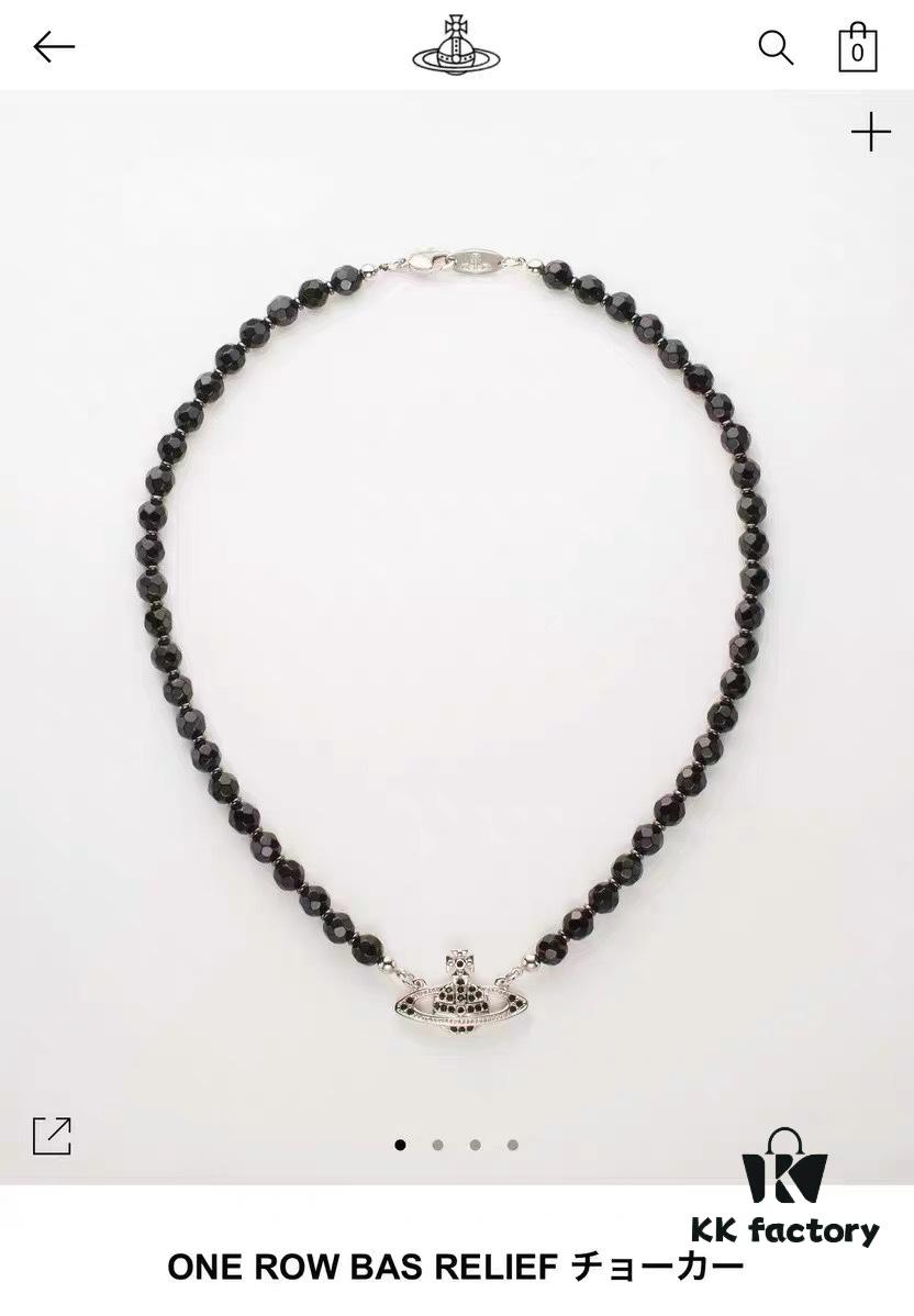 Vivienne Westwood Black Crystal Bead Necklace