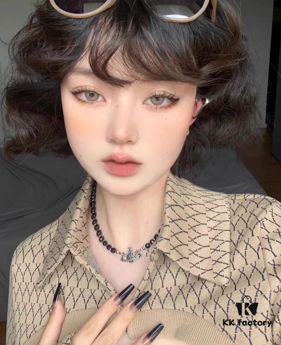 Vivienne Westwood Black Crystal Bead Necklace