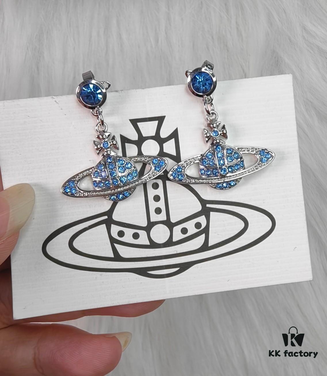 West Queen Blue Saturn Pearl Necklace, Bracelet, and Earring Set