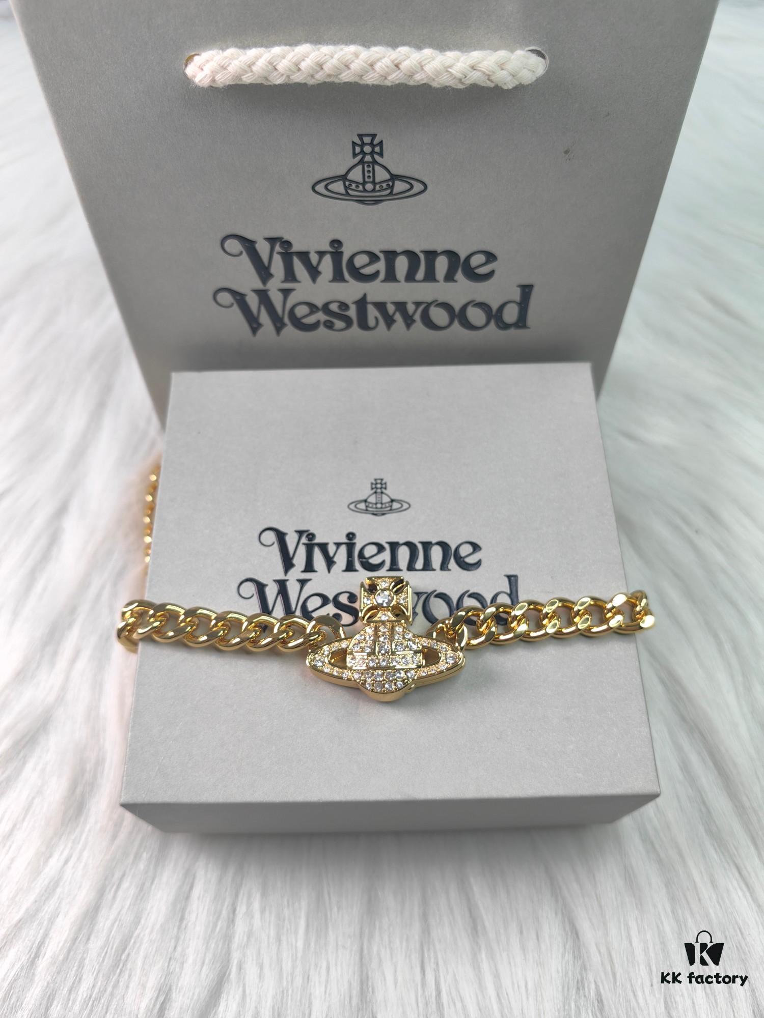 West Queen Full Diamond Magnetic Single-Layer P-Corner Chain Necklace - Gold