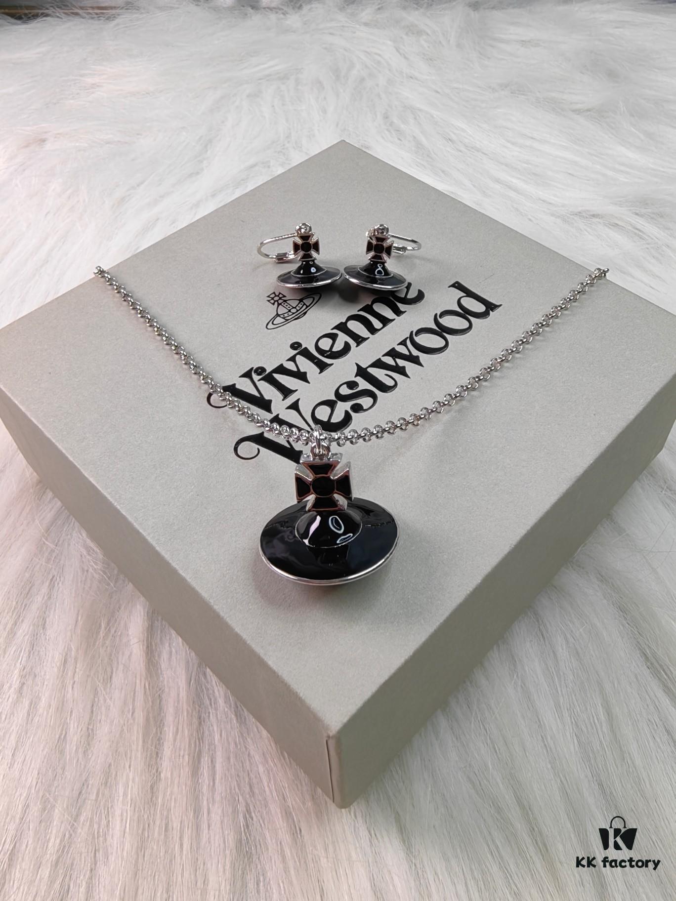 West Queen 3D Black Dripping Glue Necklace and Earrings