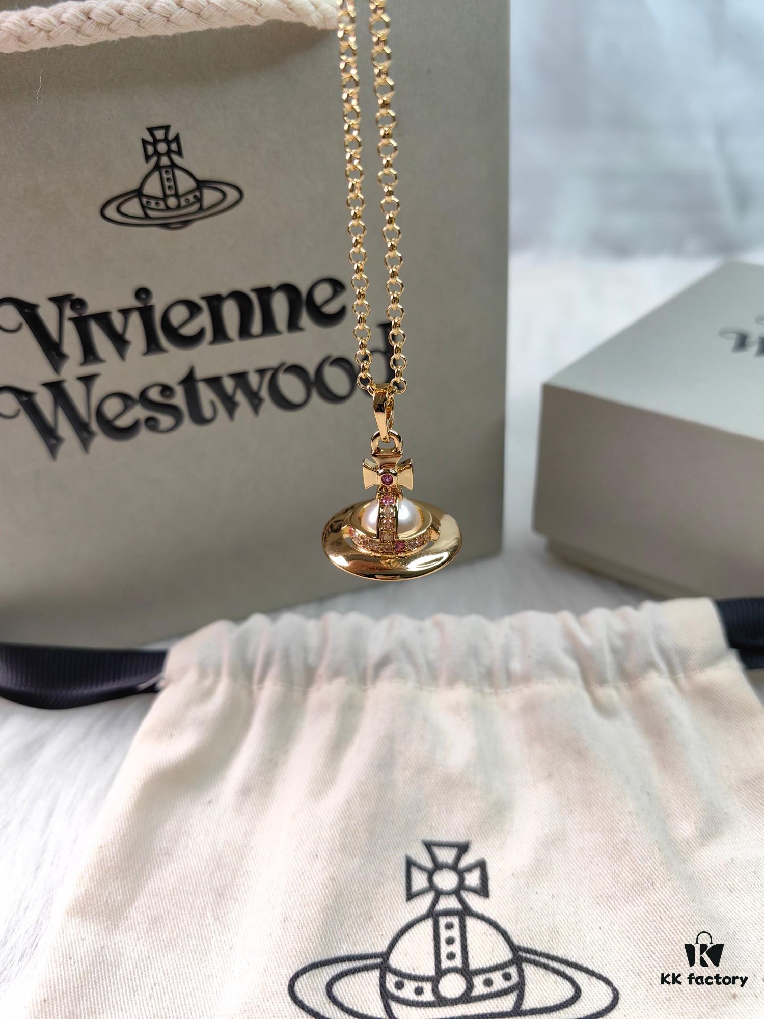 West Queen Three-Dimensional Saturn Pearl Necklace in Gold Color