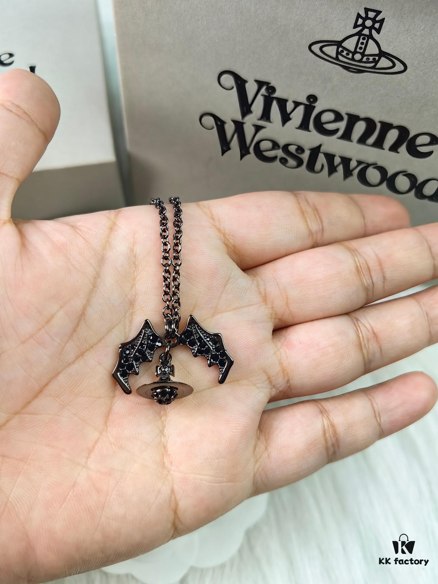 Westminster Black Bat Saturn Necklace