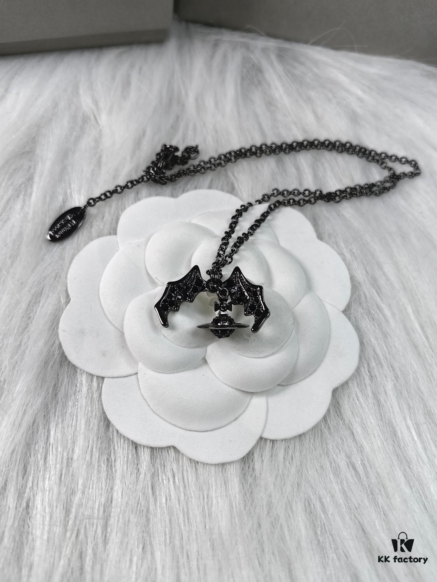 Westminster Black Bat Saturn Necklace