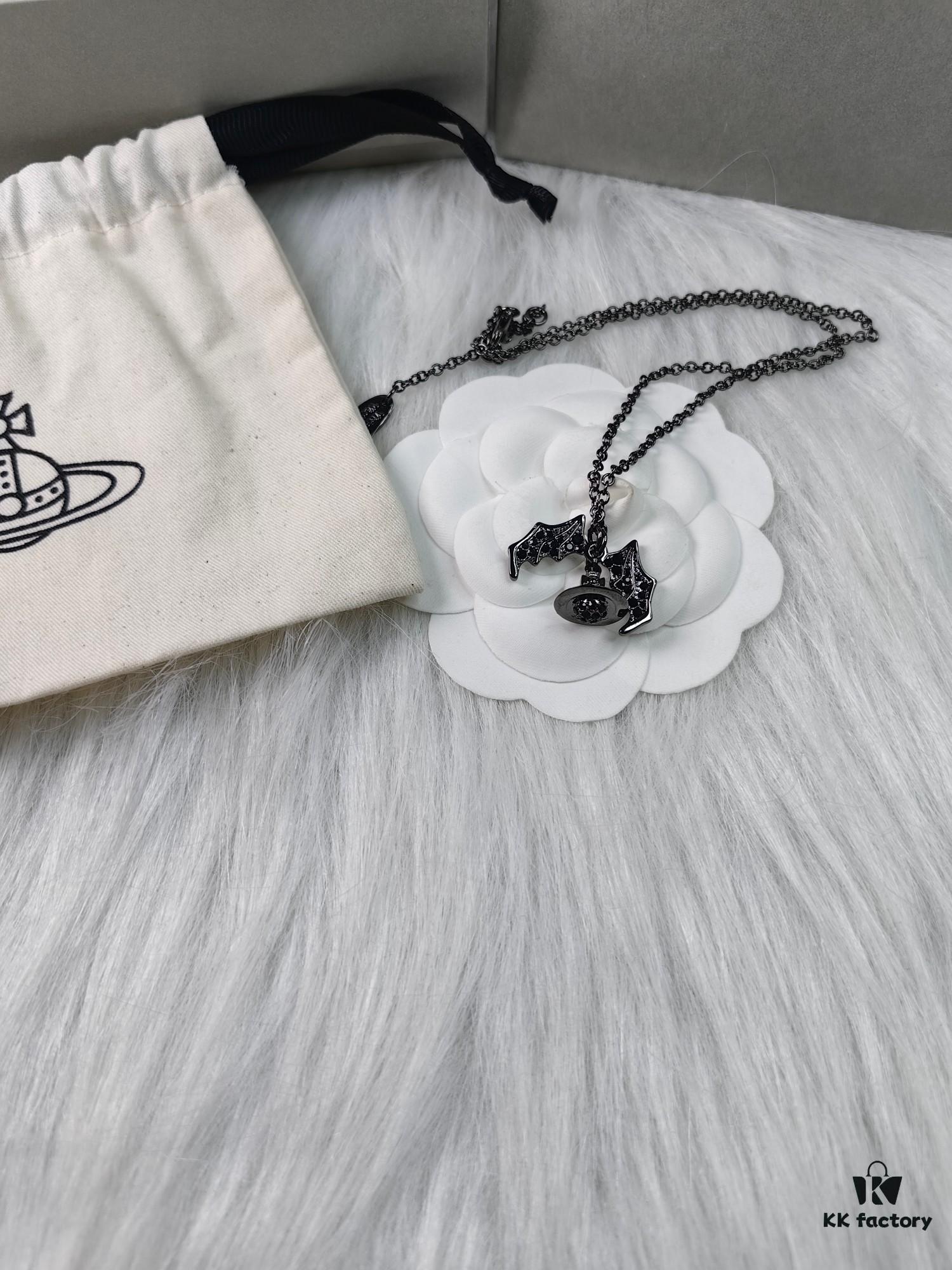 Westminster Black Bat Saturn Necklace