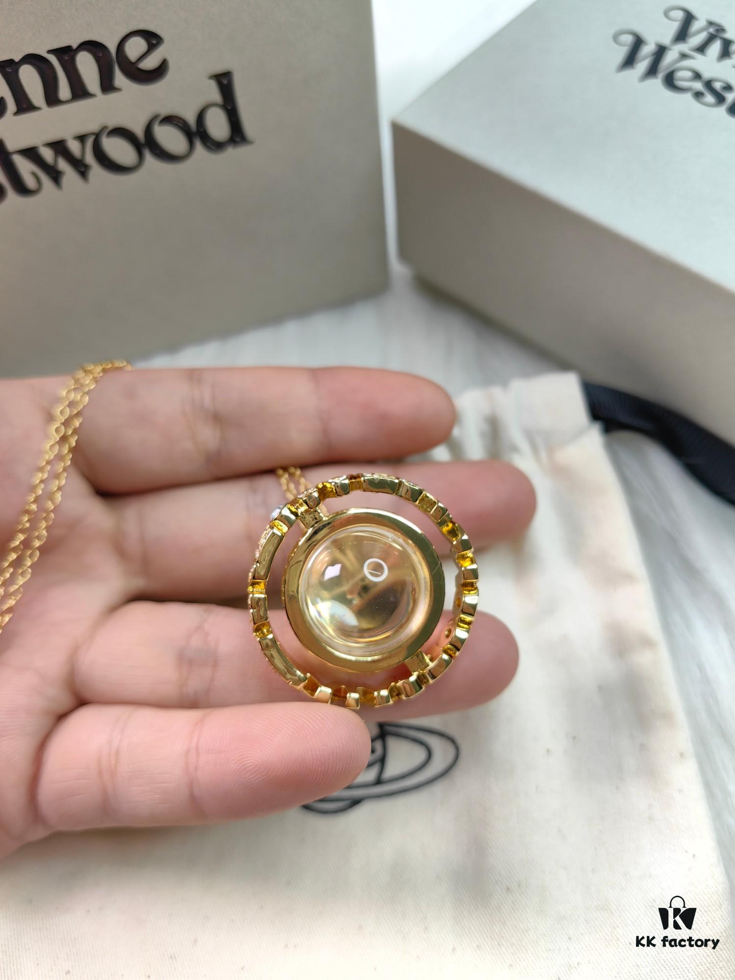 Westminster Full Diamond Crystal Ball Large White Gold and Yellow Gold Color