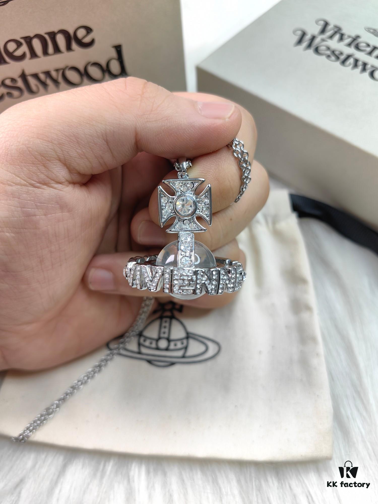 Westminster Full Diamond Crystal Ball Large White Gold and Yellow Gold Color