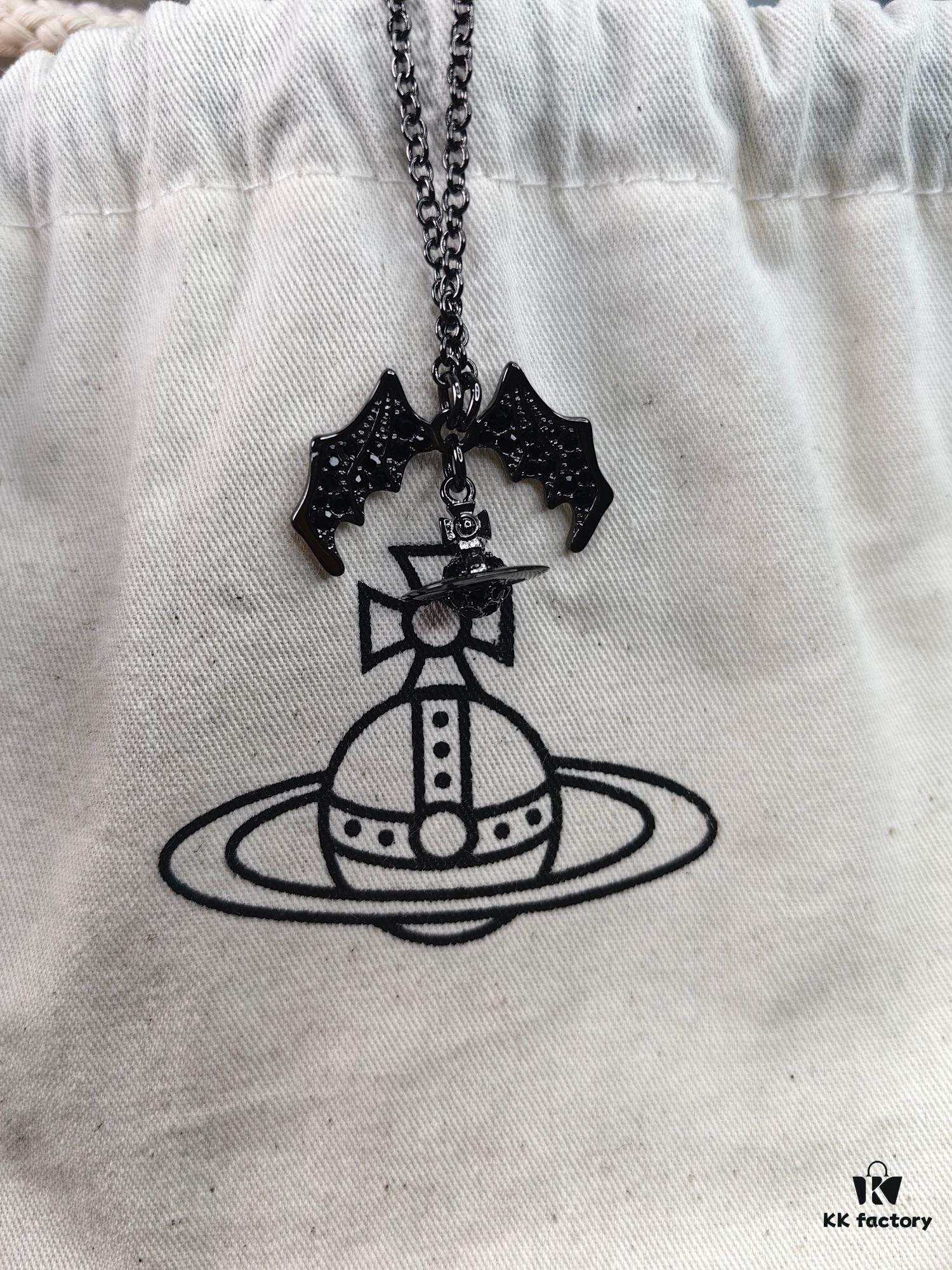 Westminster Black Bat Saturn Necklace