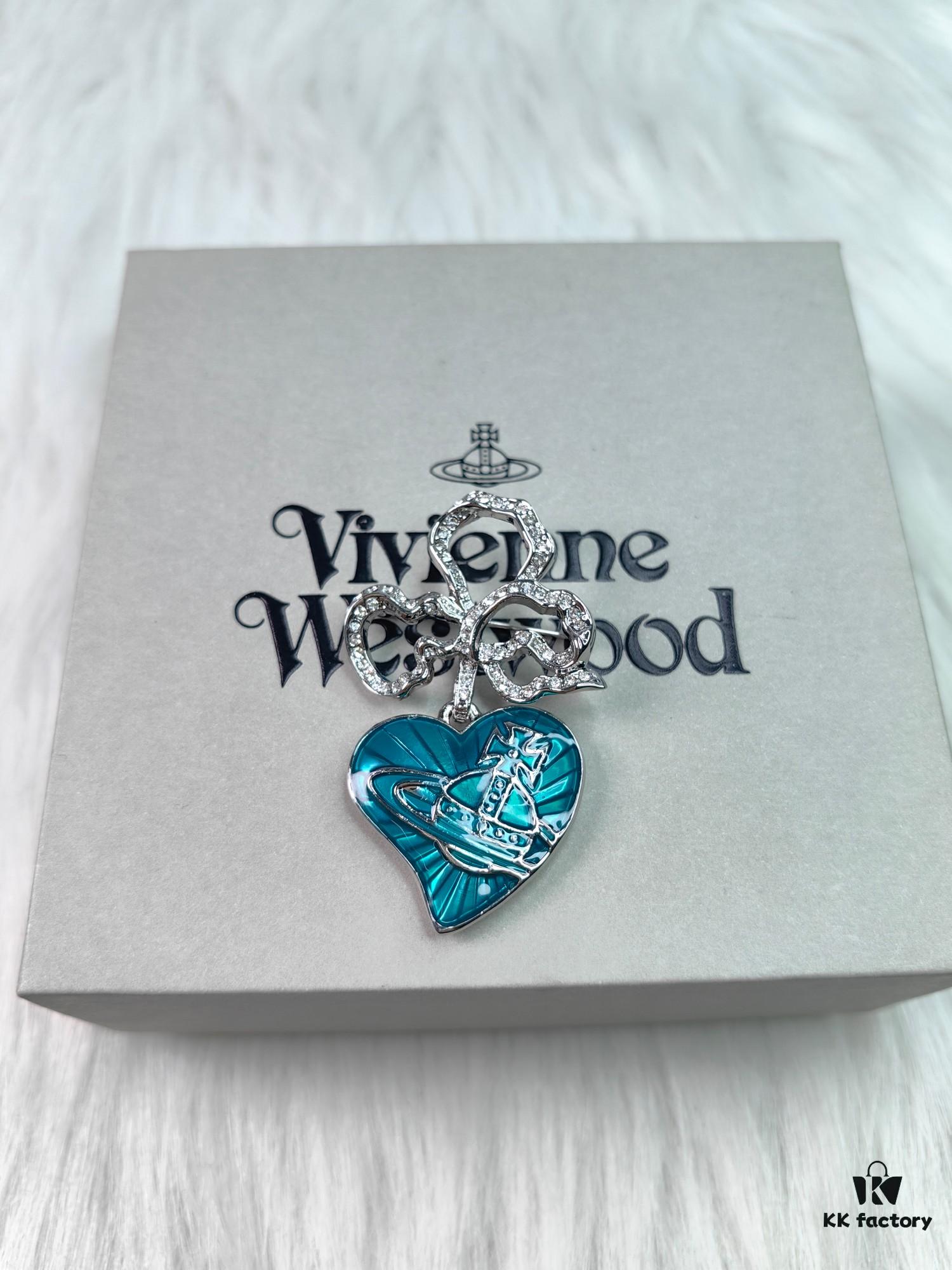 West Queen Rose Heart Brooch