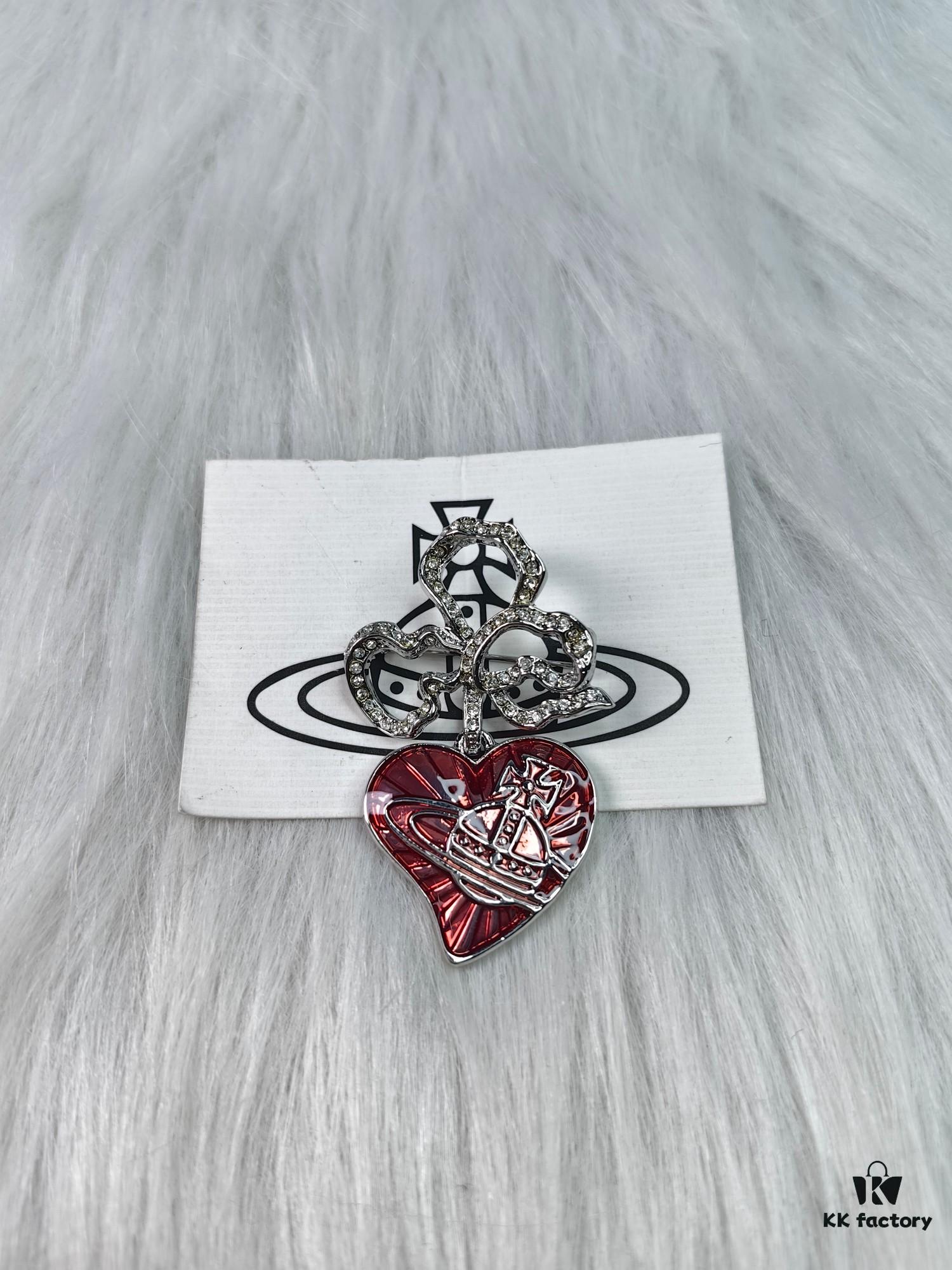 West Queen Rose Heart Brooch