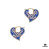 West Grandma Love Gear Enamel Earrings Blue