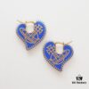 West Grandma Love Gear Enamel Earrings Blue