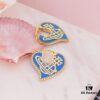 West Grandma Love Gear Enamel Earrings Blue