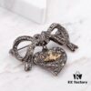 Vivienne Westwood Titanium Black Heart Bow Brooch
