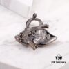 Vivienne Westwood Titanium Black Heart Bow Brooch