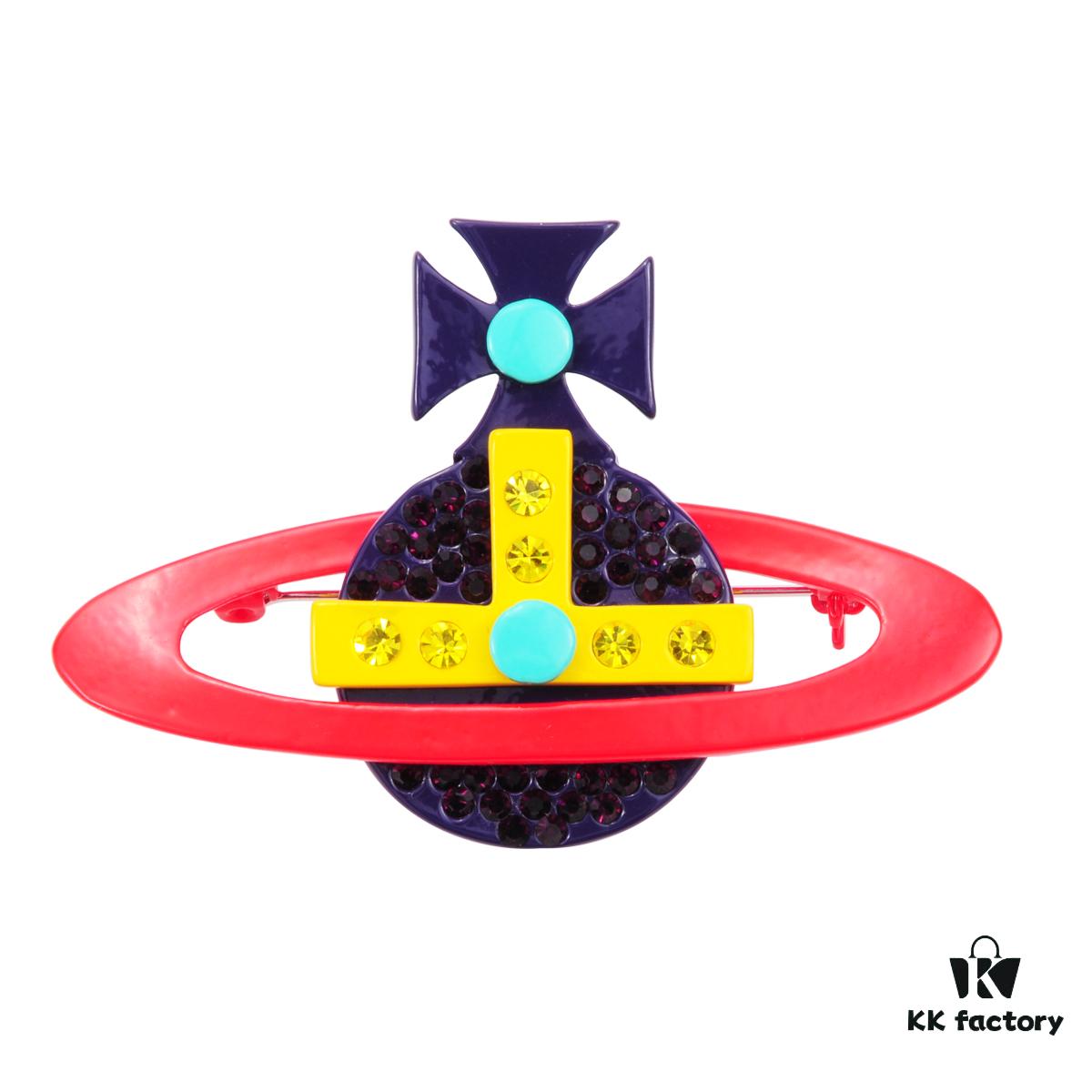 West Grandma Colorful Enamel Saturn Brooch