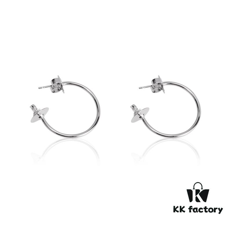 West Grandma Minimalist Large Round Earrings 2.5CM Silver