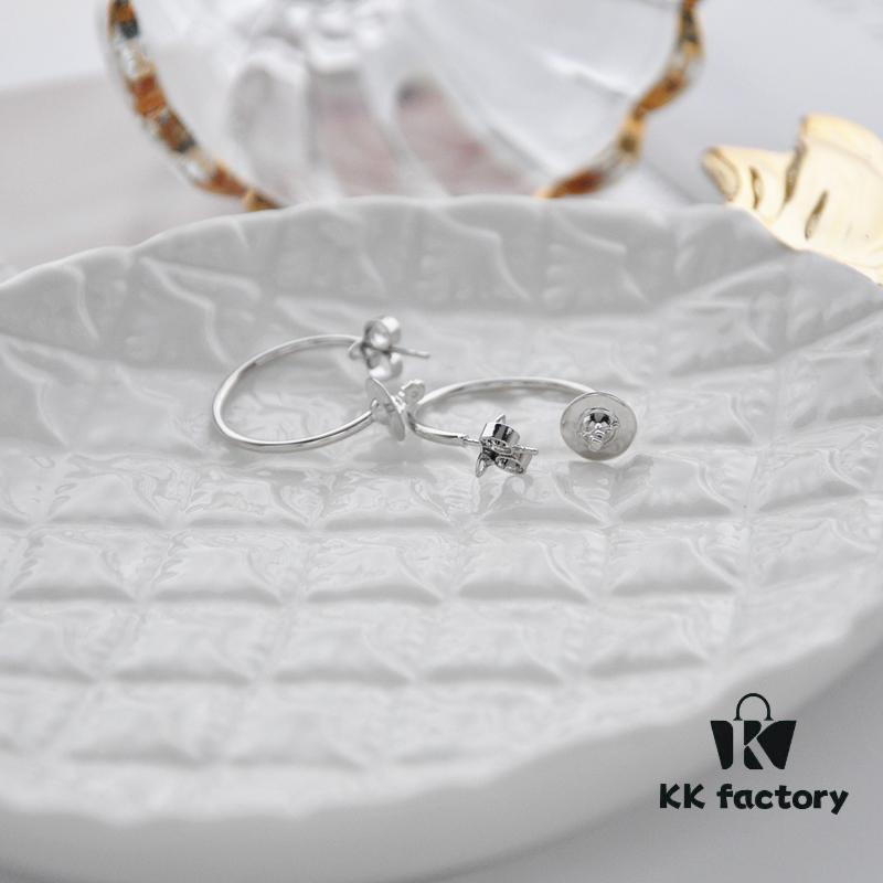 West Grandma Minimalist Large Round Earrings 2.5CM Silver