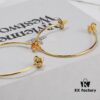 West Imperial Large 3D Saturn Hoop Earrings 4CM Gold