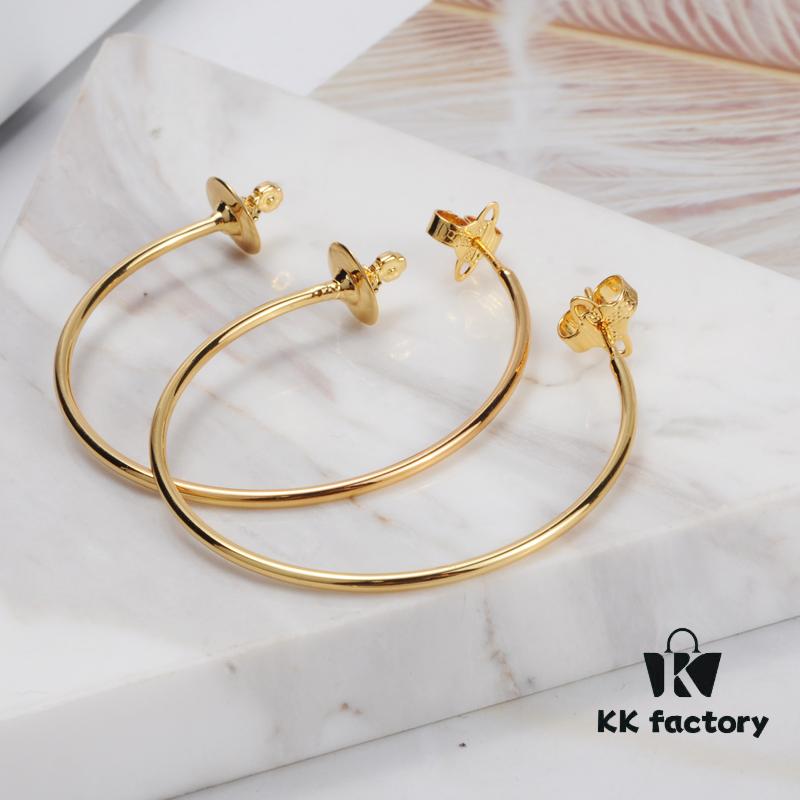 West Imperial Large 3D Saturn Hoop Earrings 4CM Gold