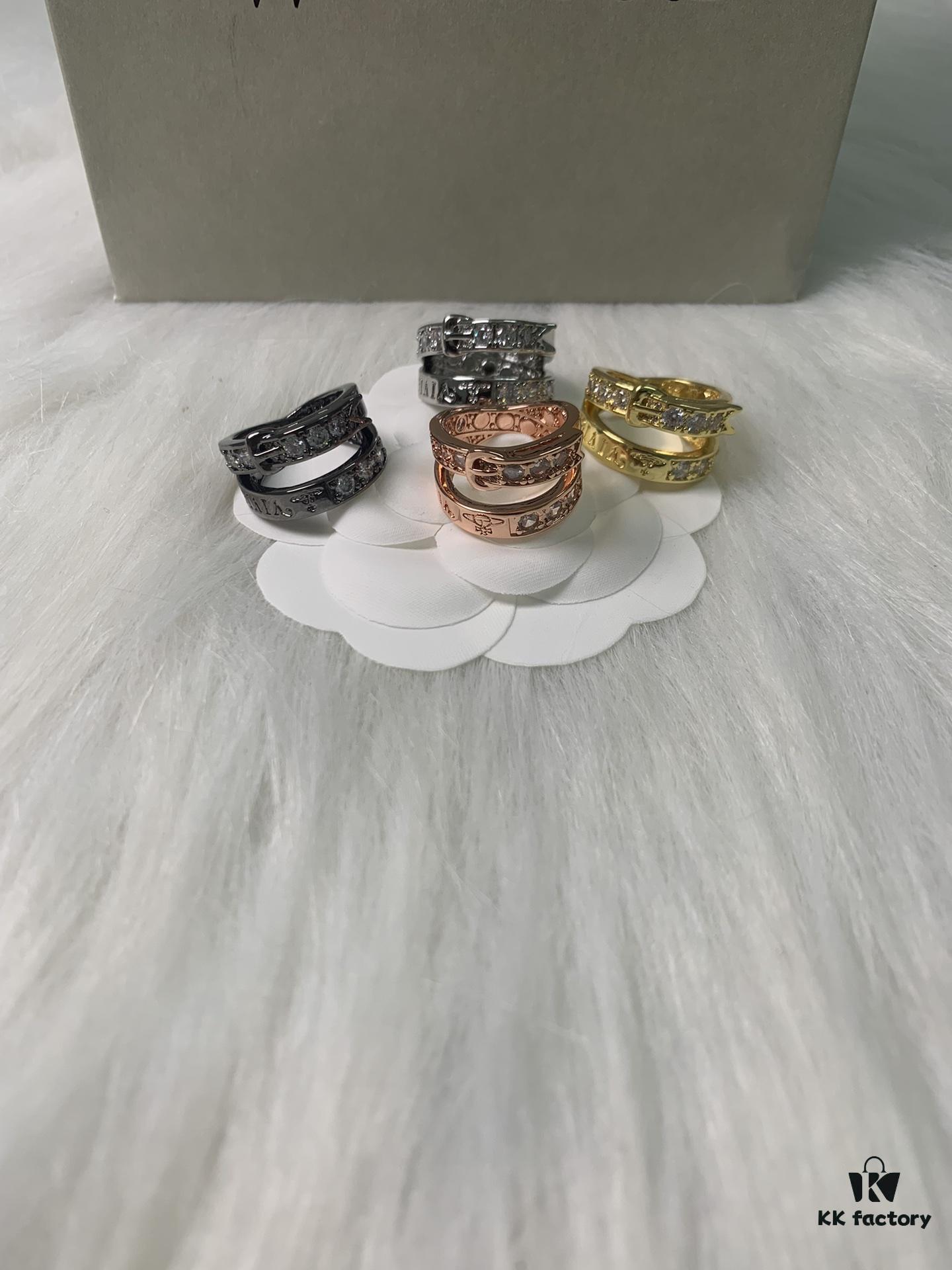 Westminster Belt Head Ring, Available in Black Gold, Yellow Gold, Rose Gold, and White Gold