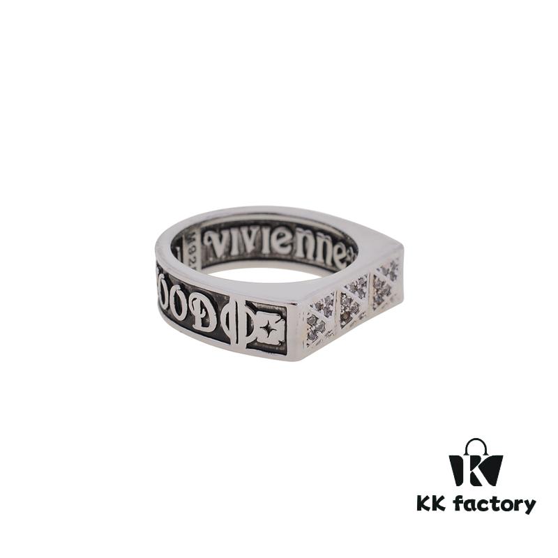 West Grandma Square Retro Letter Ring, Size 6, 7, 8