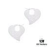 West Grandma Heart-Shaped Gear Enamel Earrings - Silver White