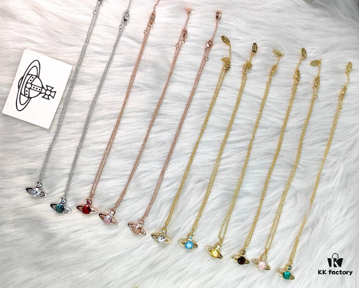 West Queen Single Diamond Necklace Colorful Series