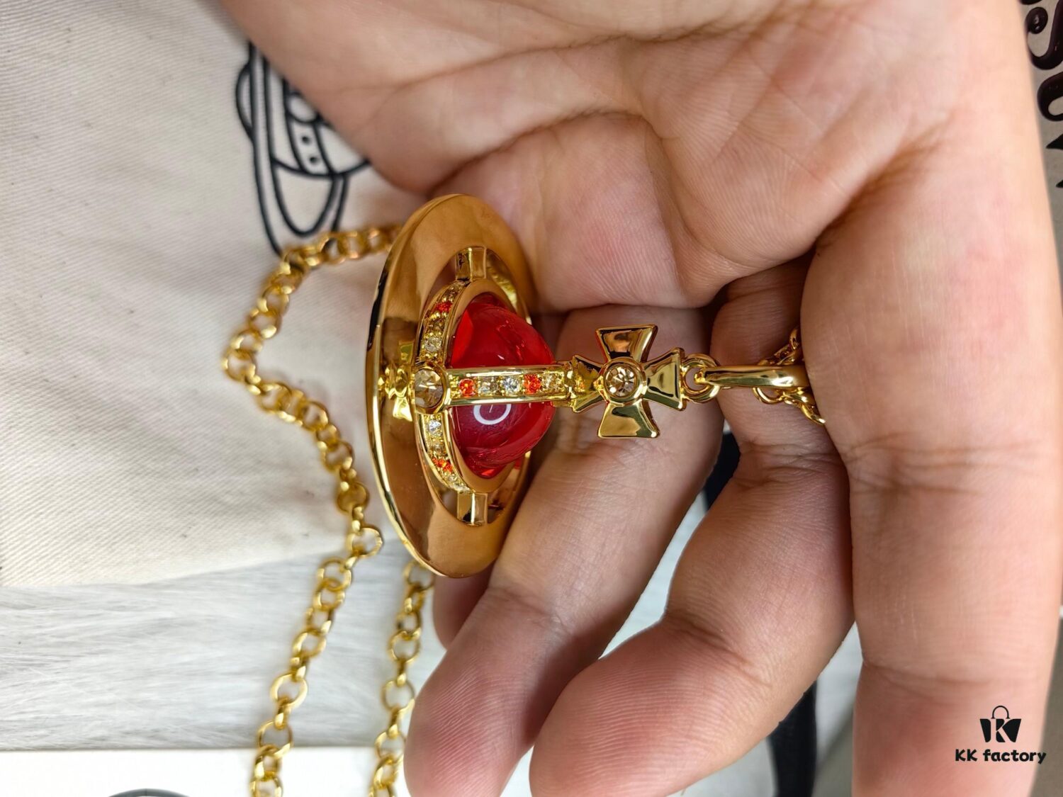 Westminster Large 3D Saturn Necklace with 20mm Bead