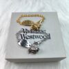 Vivienne Westwood Pig Bracelet in Gold and White Gold Color, In Stock