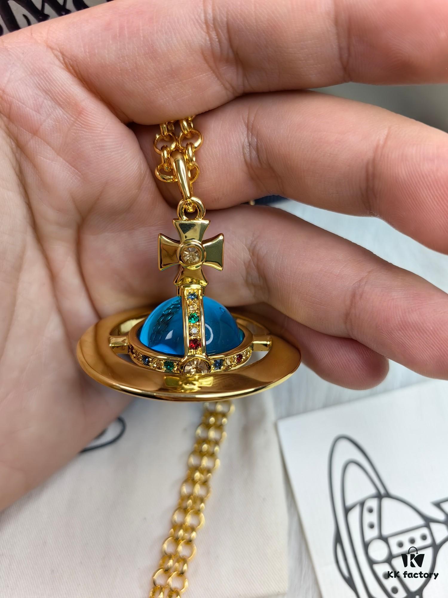 West Grandma Large 3D Saturn Necklace with 20mm Bead