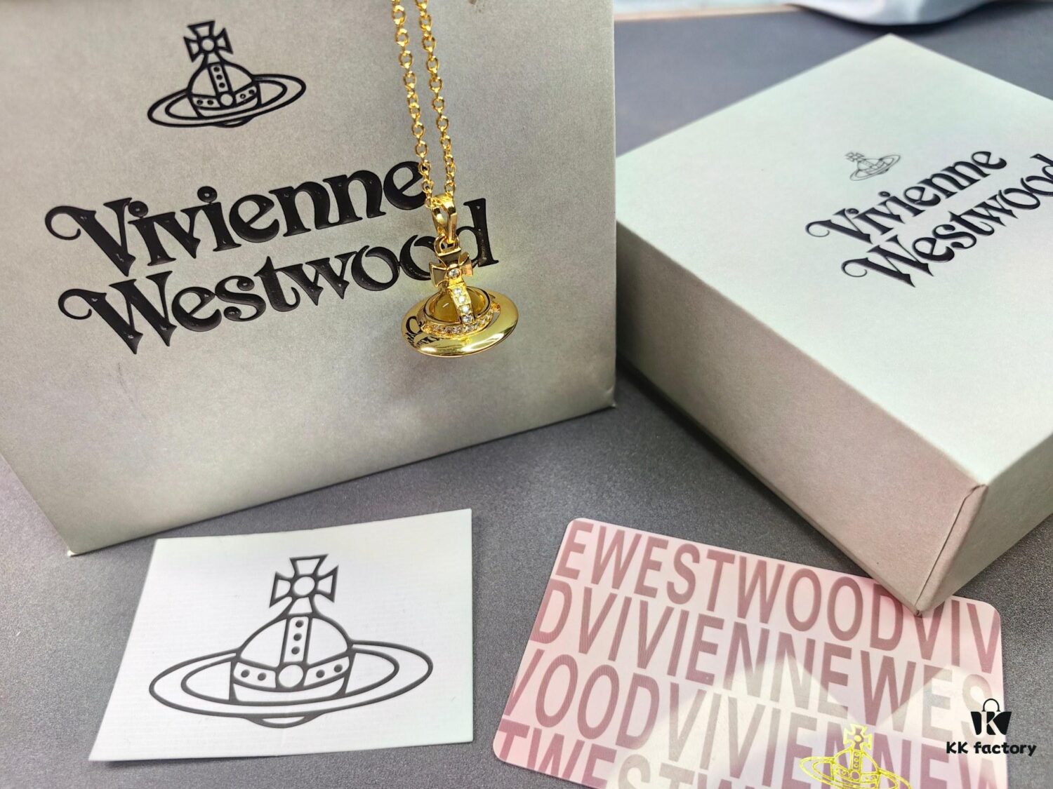 West Queen Saturn 3D Yellow Gold-Tone Glass Bead Necklace