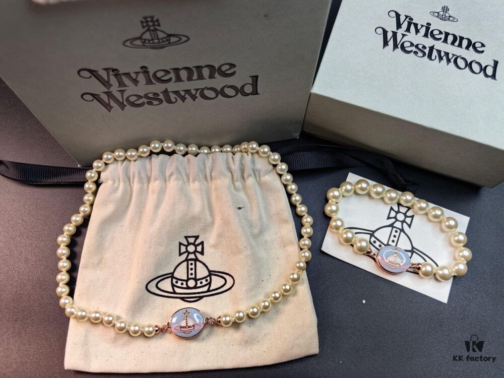 West Queen Enamel Magnetic Clasp Bracelet and Necklace, Lotus Purple