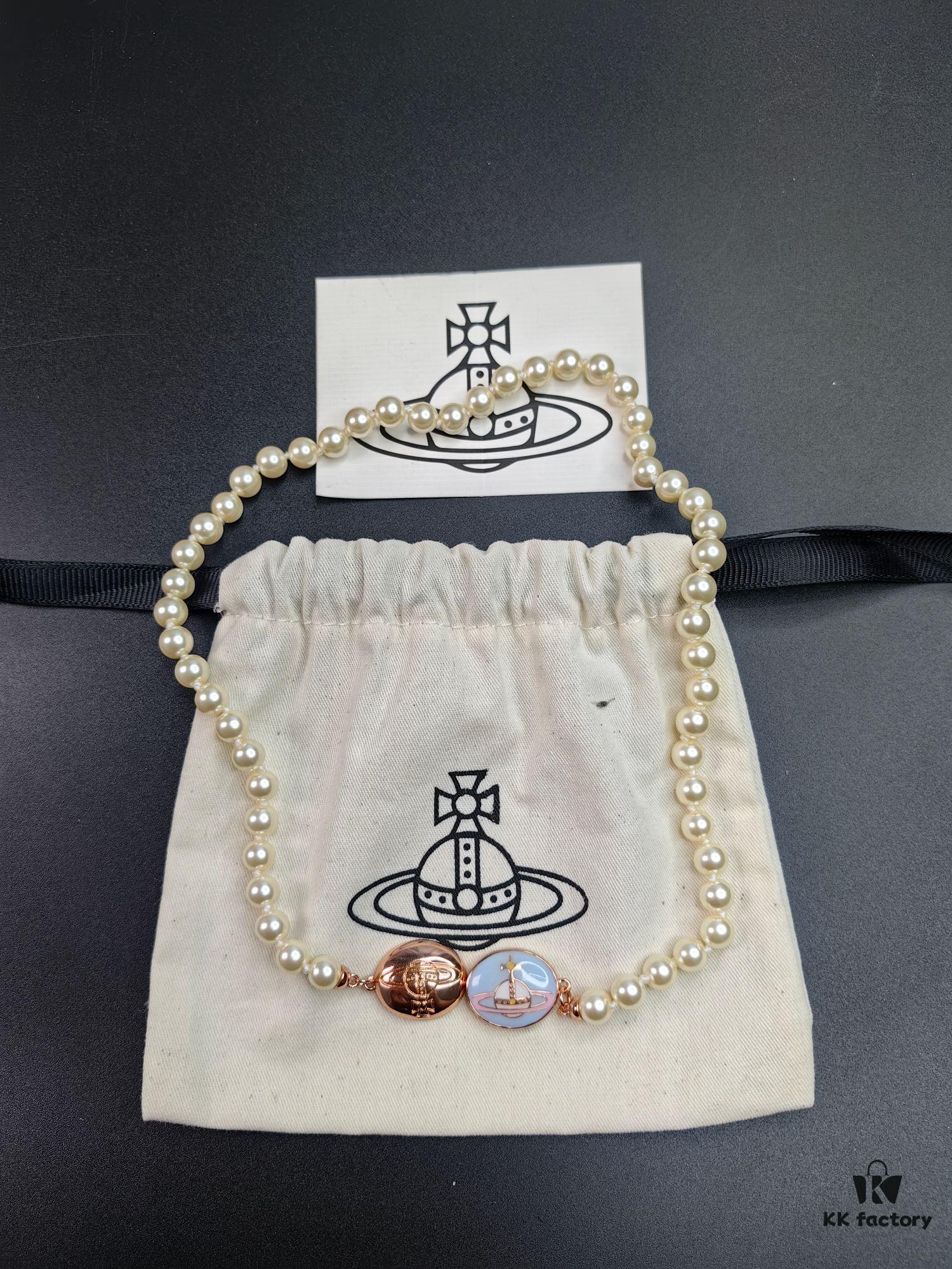 West Queen Enamel Magnetic Clasp Bracelet and Necklace, Lotus Purple