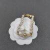 West Queen Cross Stripe Pearl Bracelet - Gold