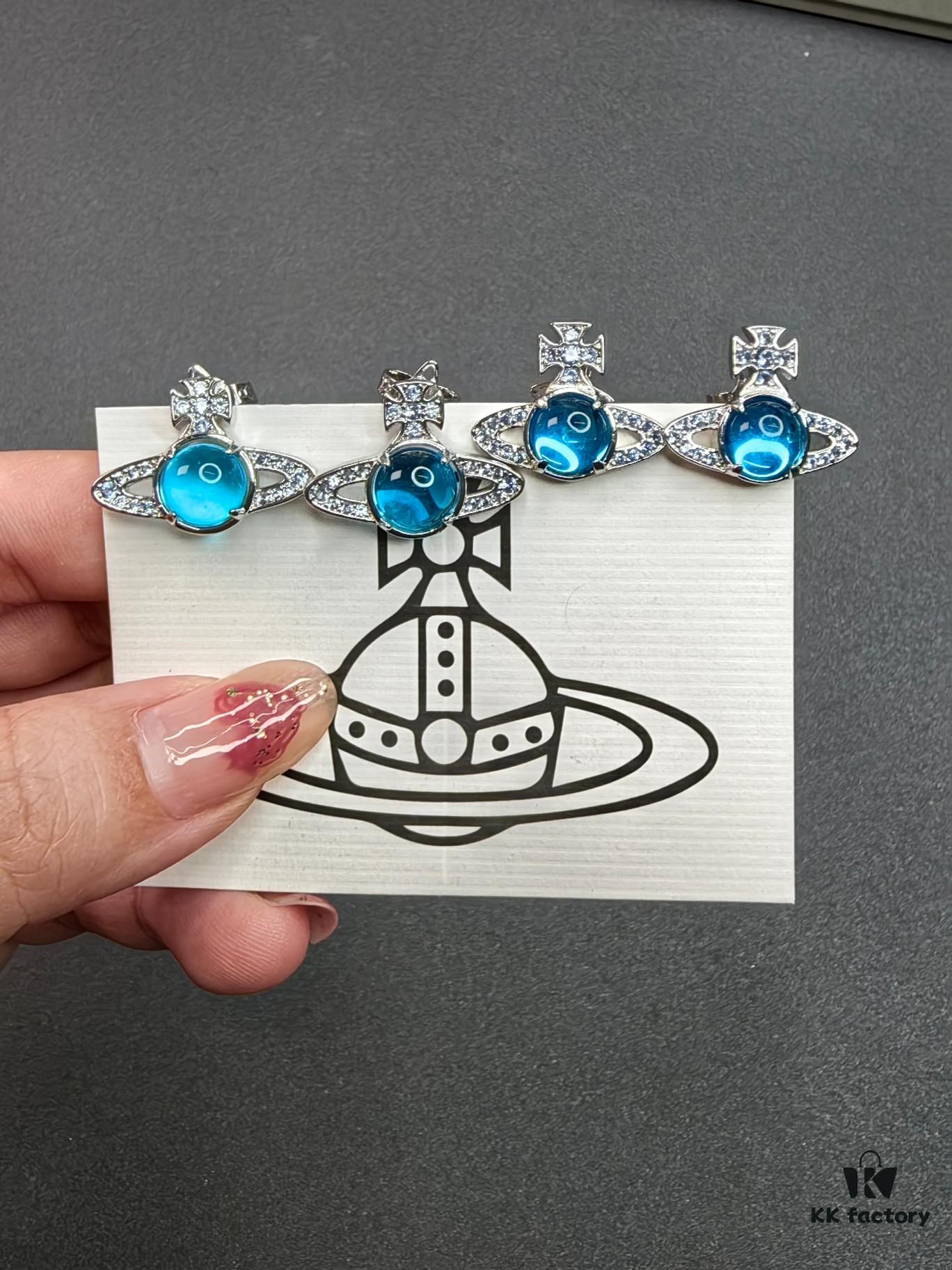 West Dame Rotating Bead Blue and White Gold Set