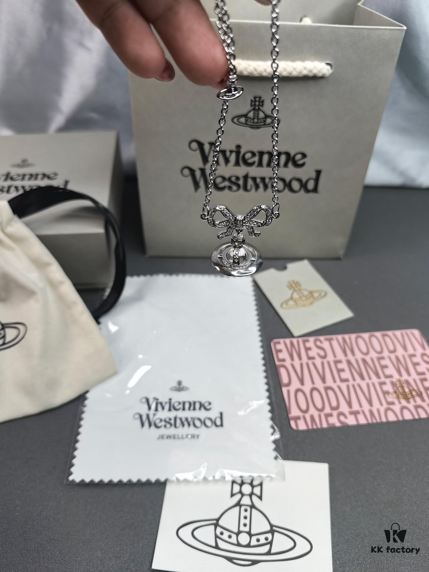 West Grandma Transparent Glass Bead Bow Bracelet in White Gold Color