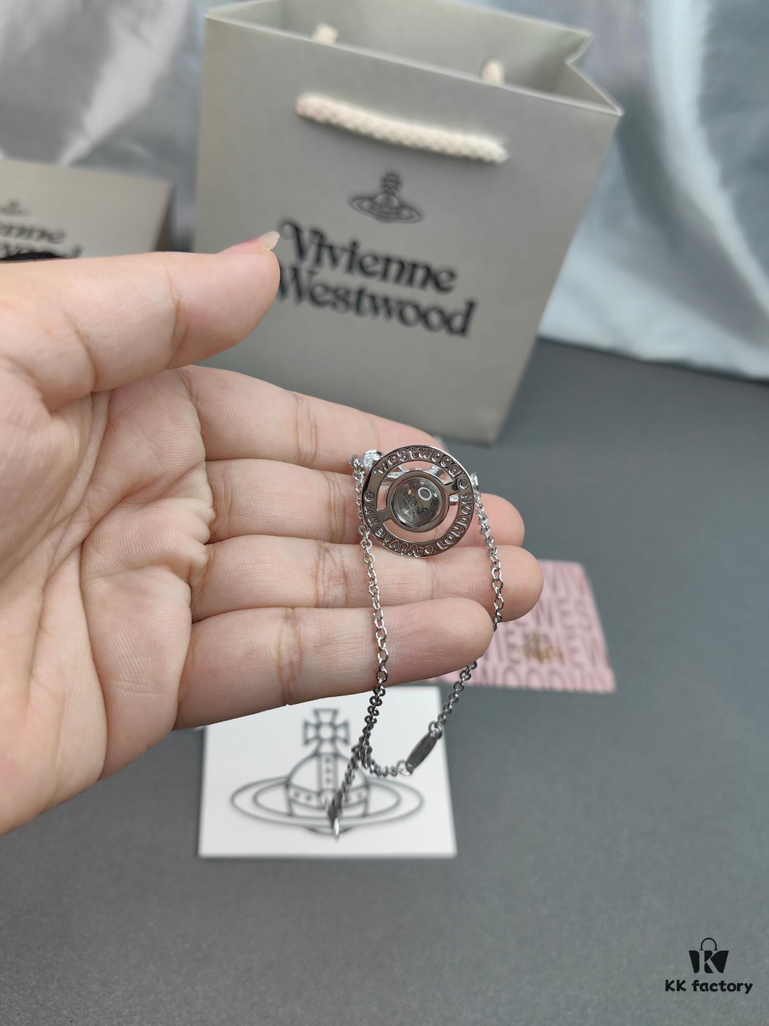 West Grandma Transparent Glass Bead Bow Bracelet in White Gold Color