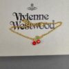 West Queen Cherry Necklace, Bracelet, Earrings in Gold Color