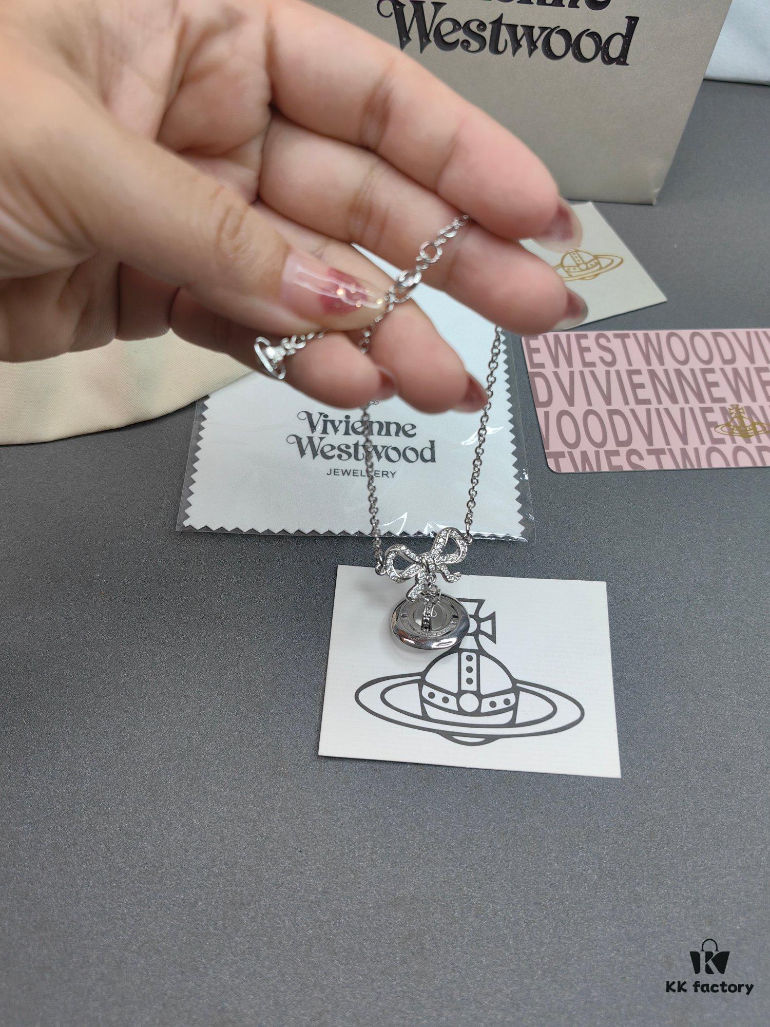 West Grandma Transparent Glass Bead Bow Bracelet in White Gold Color