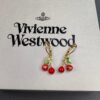 West Queen Cherry Necklace, Bracelet, Earrings in Gold Color