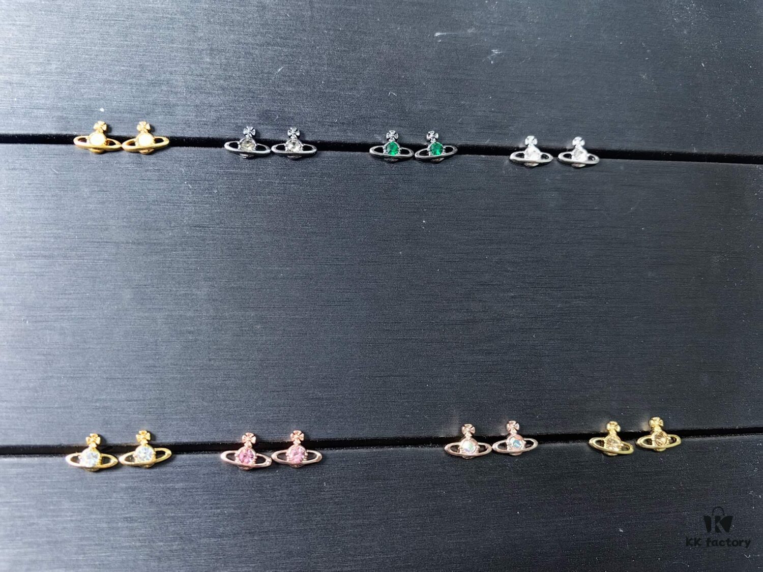 West Queen Mini Single Diamond Stud Earrings, Available in Multiple Colors