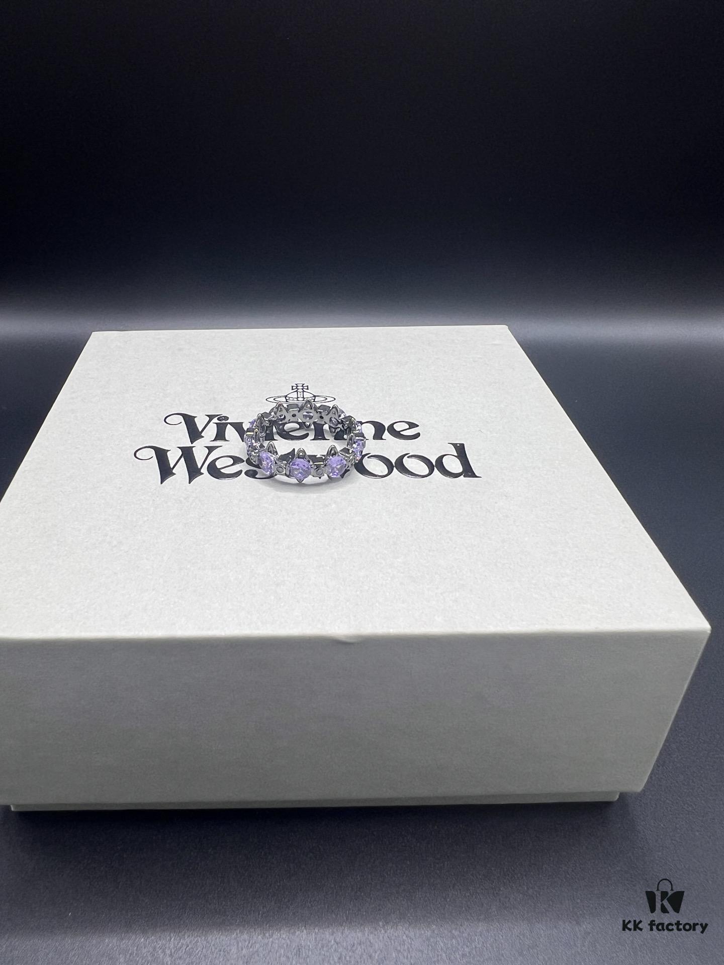 Vivienne Westwood Saturn Ring with Purple Diamond, Sizes 6, 7, 8