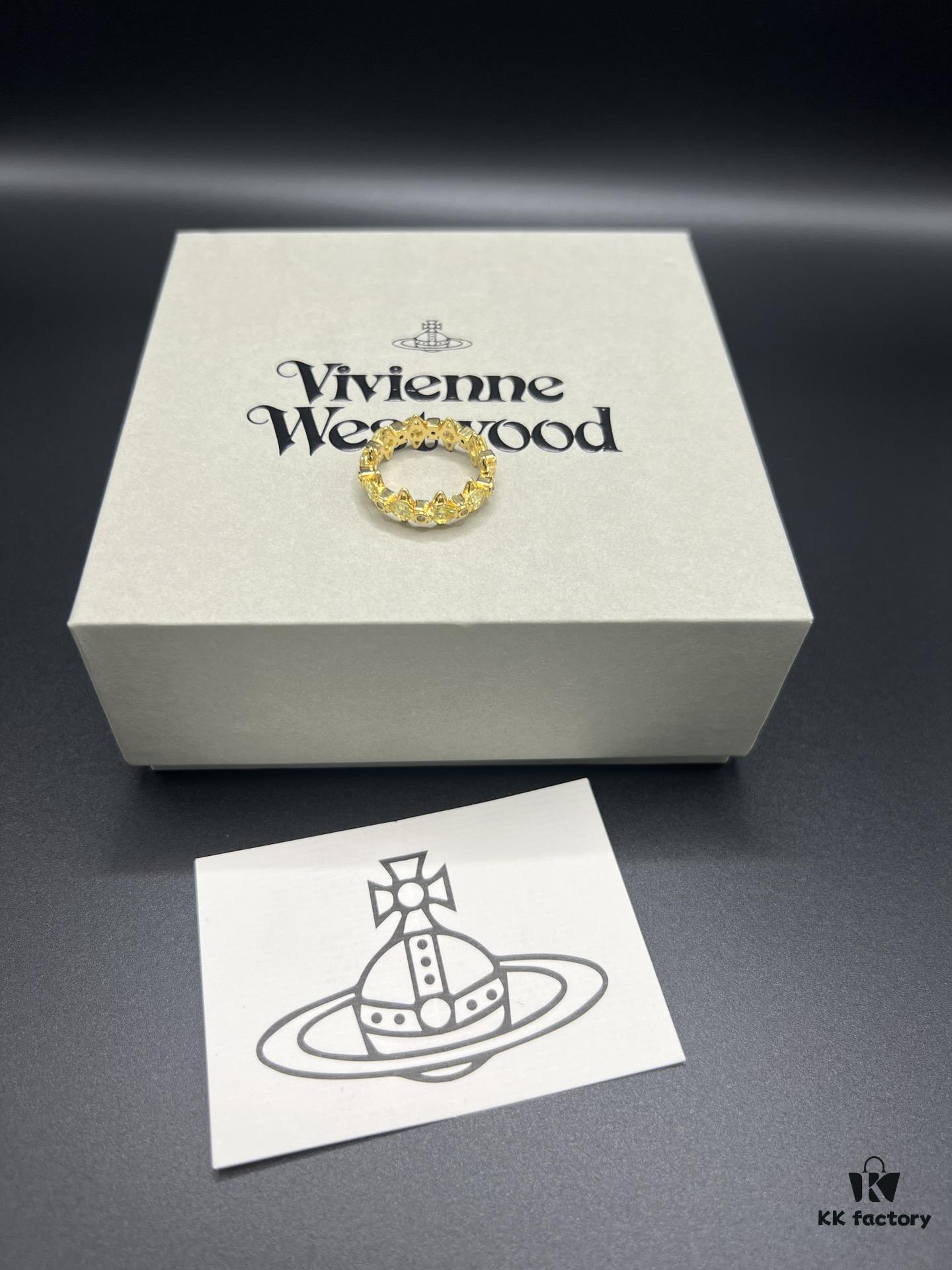 Vivienne Westwood Saturn Ring with Purple Diamond, Sizes 6, 7, 8