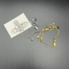 West Queen Skeletal Earrings, Necklace, and Bracelet, Two Colors: White Gold and Yellow Gold C35