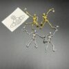 West Queen Skeletal Earrings, Necklace, and Bracelet, Two Colors: White Gold and Yellow Gold C35
