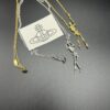 West Queen Skeletal Earrings, Necklace, and Bracelet, Two Colors: White Gold and Yellow Gold C35