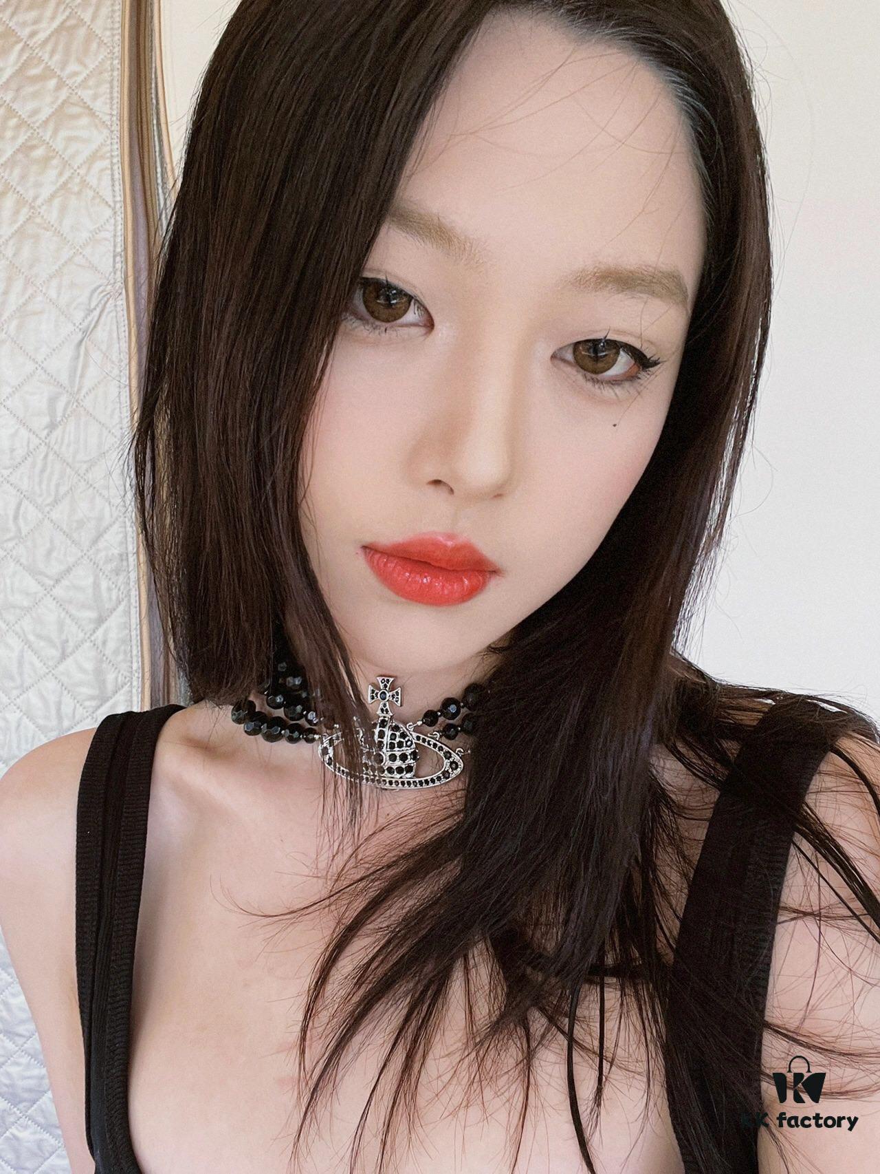 Vivienne Westwood 【Three-Layer Black Pearl Saturn Choker】 Neck Chain