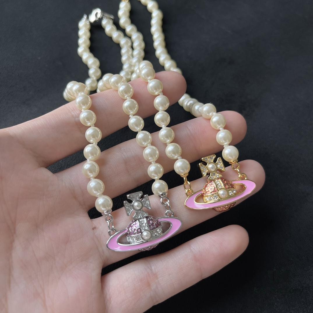 West Grandma Exquisite Saturn Pearl Necklace Set